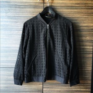 Zara bomber jacket in black check pattern, Small